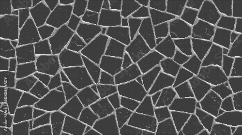 Canvas Print Halftone mosaic stone texture pattern background with grunge dither effect