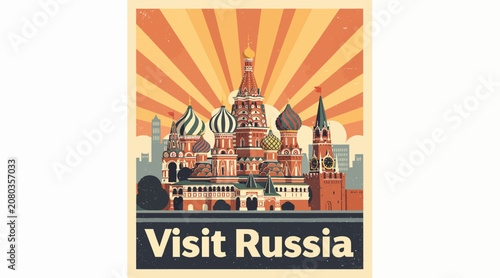 Vintage Postcard - Visit Russia - Saint Basil's Cathedral, Moscow