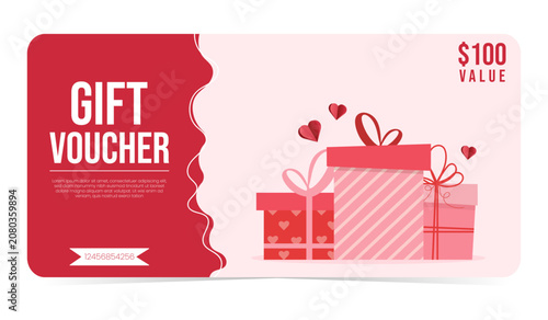 Valentine's Day Gift Voucher Coupon Template