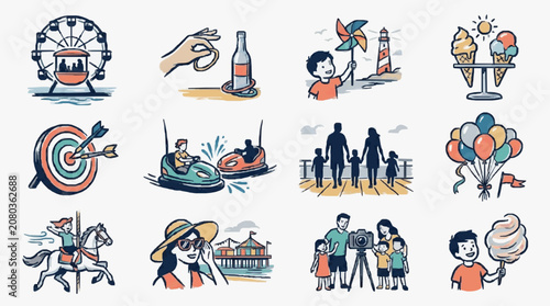 Fotografía Vector illustration of diverse cultural symbols and icons.