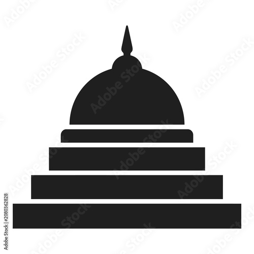 Canvas-taulu Buddhist stupa monument architecture icon  religious symbol  spiritual building