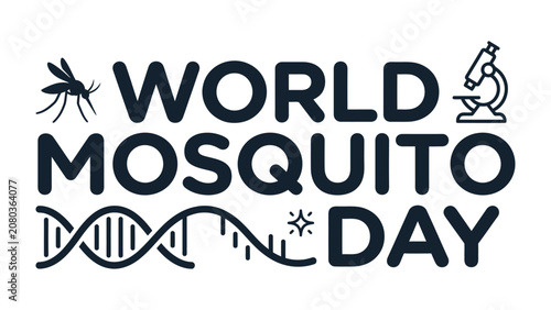 Принти на полотні World Mosquito Day Celebration: A graphic design featuring text and icons to commemorate World Mosquito Day, highlighting the importance of awareness and control