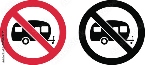 Photos No bus sign, prohibited vehicle traffic symbol for transportation restrictions, road safety, public traffic control, and regulatory signage