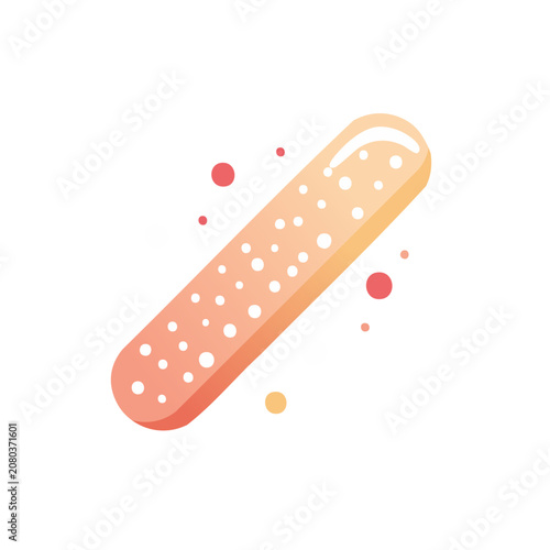 Flat illustration of a medical adhesive bandage with dots