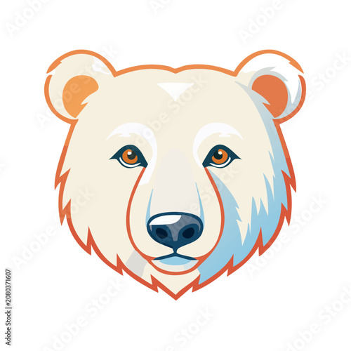 Flat illustration of a polar bear head