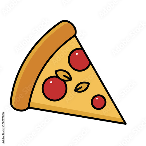 Flat illustration of a pepperoni pizza slice