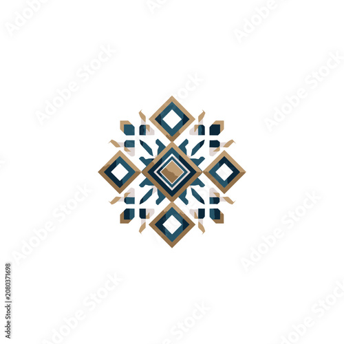 Geometric snowflake vector illustration