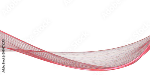 Abstract Red Flowing Energy Wave on transparent background