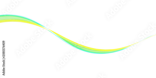 Abstract Green and Yellow Flowing Wave