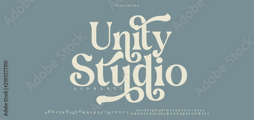 Canvastavla Unity Studio Elegant luxury modern beauty logo alphabet font
