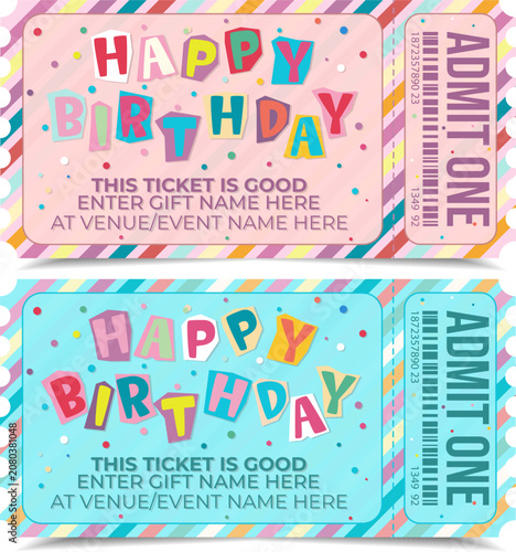 Colorful Party Invitation Voucher Set
