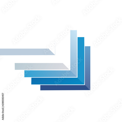Abstract layered gradient bars forming a corner