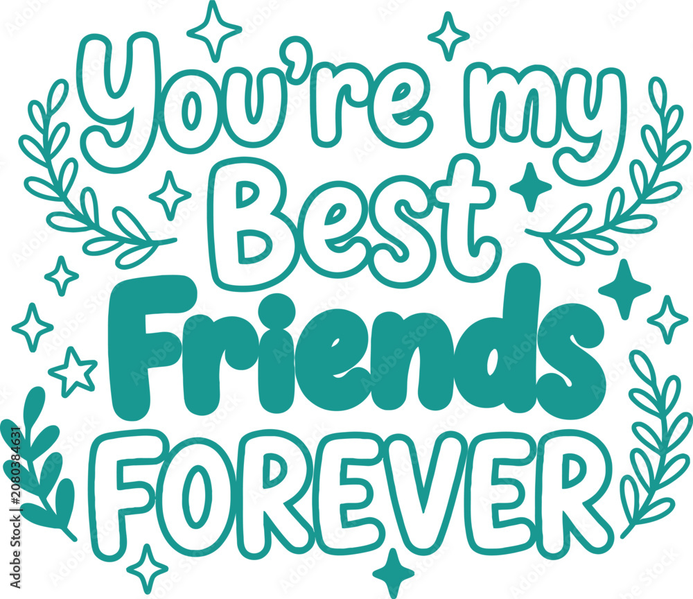 Naklejka premium Friendship themed illustration with stylized text and creative design elements for social project concepts