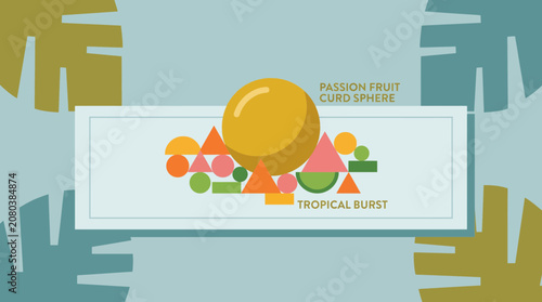 Obraz na plátně Passion Fruit Curd Sphere Tropical Burst Dessert Modernist