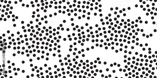 Photos Random polka dot pattern design black circles scattered on grey checkered background modern artistic wallpaper fabric element