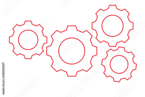 Bild auf Leinwand Gear setting vector icon set
