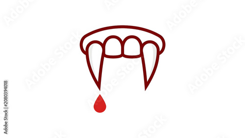 Canvas Print Vampire fangs with blood drop