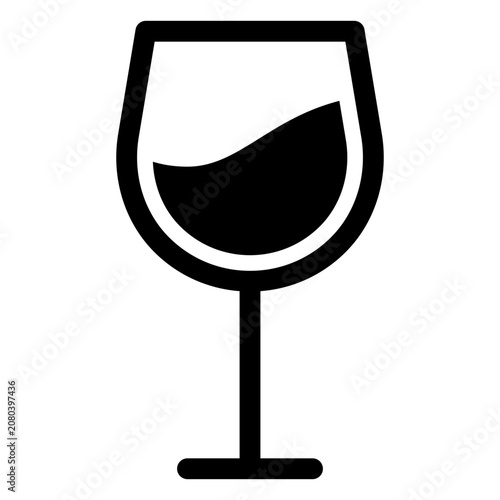 Wine Glass Solid Icon, Beverage Drink, Alcohol Goblet, Chalice
