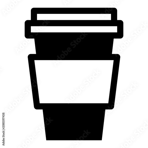 Coffee Cup Solid Icon, Beverage Mug, Drink Symbol, Minimal