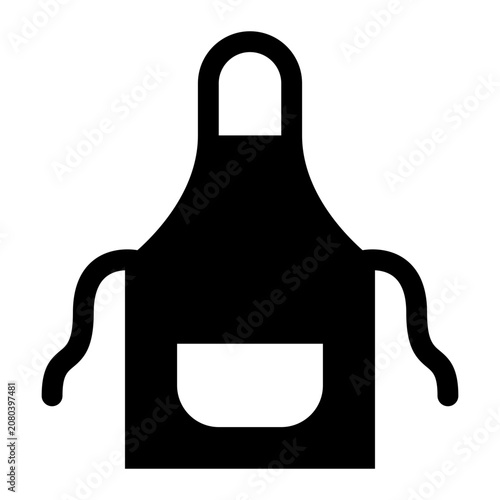 Apron Solid Icon, Cooking Kitchen, Chef Wear, Protective Garment
