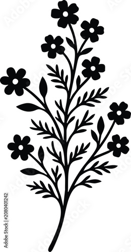 Elegant Flower Silhouettes Collection | Premium Floral Vector Clipart Bundle