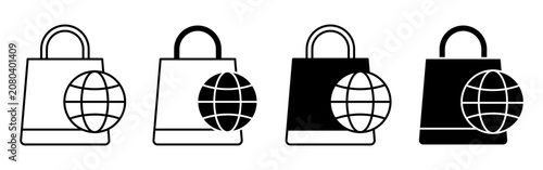 Canvas Print Stylish Shopping Bags with Global Design Elements.