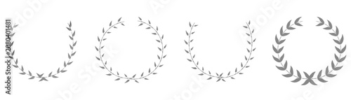 Schilderij op canvas Smart silver laurel wreath award icons set isolated on transparent background