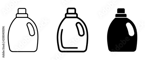 Photography Laundry Detergent Bottle Icons, Liquid Soap Container Vector Graphics, Cleaning