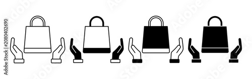 Fotografie Stylish Shopping Bags Held by Hands in Various Designs.