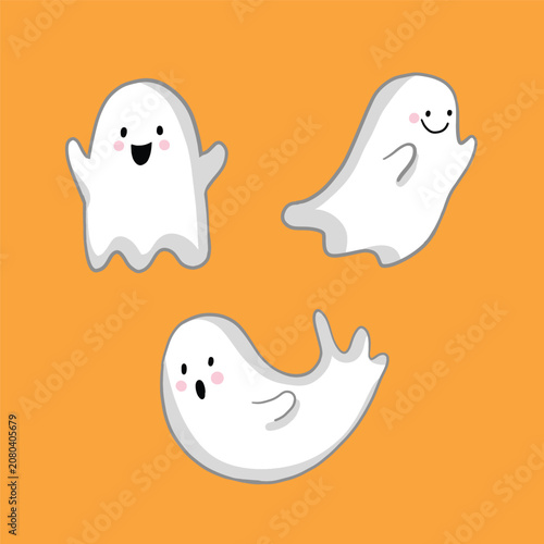 Cute Ghost Cartoon Vector Illustration