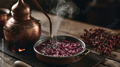 Traditional Distillation of Flower Petals for Hydrosol and Essential Oil