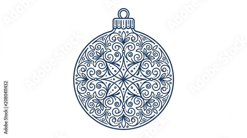 Ornate Christmas Bauble Decoration Festive Holiday Design.