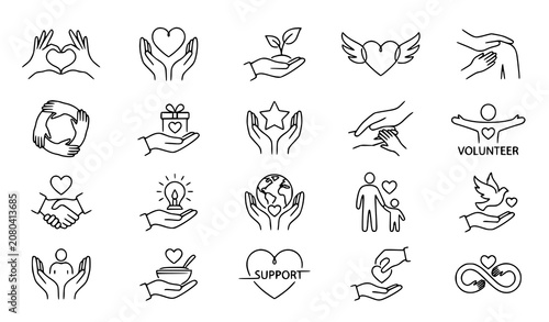 Minimal pet icons set veterinary care dog cat paw vaccine outline vector eps10