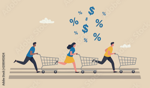 Canvas Print High demand products, sale season e-commerce discount website or marketing campa