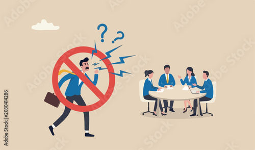 Slika na platnu Toxic boss, bad environment in workplace, unfairness micromanage mislead manager