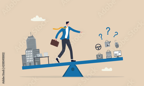Bild auf Leinwand Side job or side hustle to make money, decision or balance between gig economy a