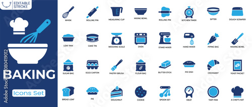 Tableau sur toile Baking icon set
