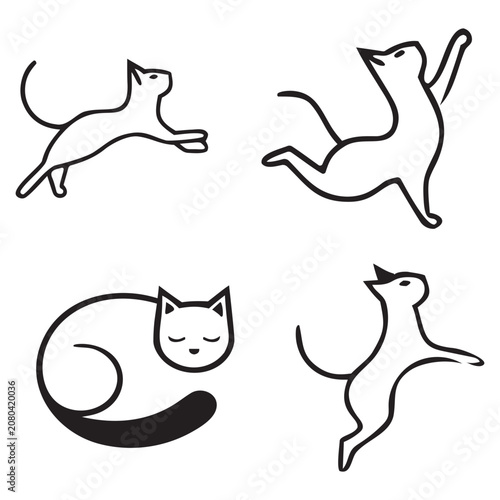 Clean Cat Symbol Vector Pack