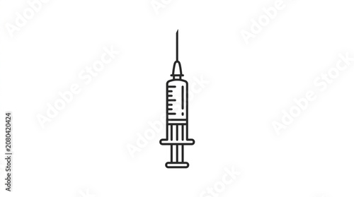Medical Syringe Icon Illustration Clean Simple Design.