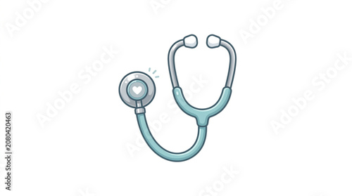 Medical Stethoscope Illustration Isolated on White Background.