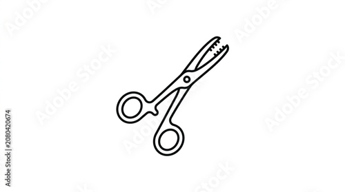 Medical Surgical Forceps Instrument Illustration.