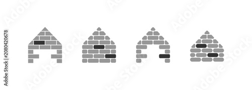 Brickwork logo design symbol. Design for construction, planning and structure.