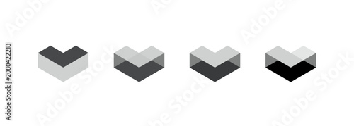 Photography Geometric 3d construct logo design template for business identity