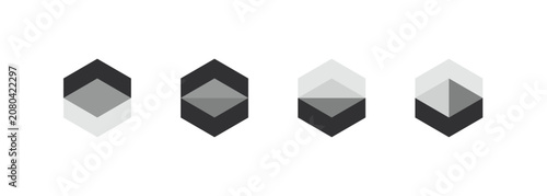 Fotografie Geometric 3d construct logo design template for business identity