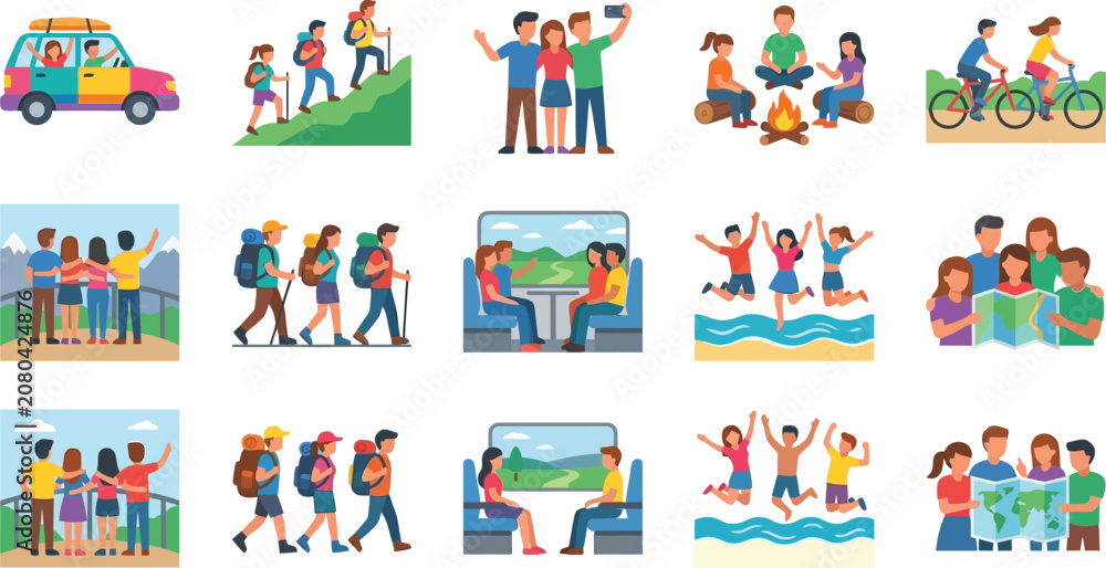 Fototapeta premium People on vacation traveling enjoying leisure activities