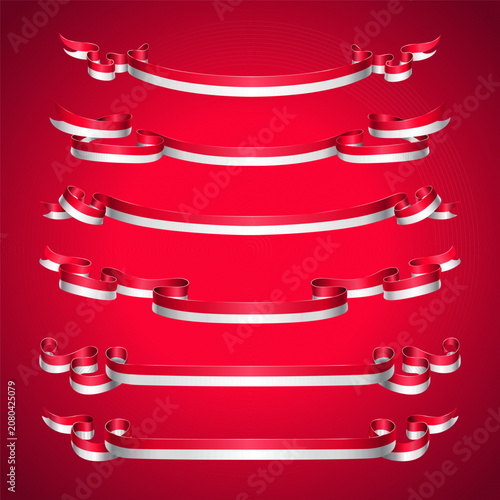 Indonesian Flag Ribbon Banner