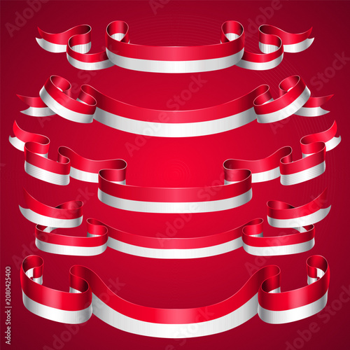 Indonesian Flag Ribbon Banner