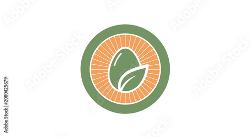 Natural Organic Emblem Illustrating Freshness and Growth of the Healthy Food Options