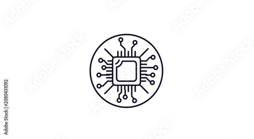 Modern Electronics Circuit Board Central Processing Unit Design Concept On White Background