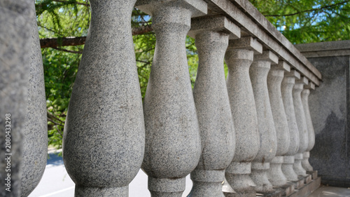 Fotografie Classic stone balustrade with concrete balusters in a historic city